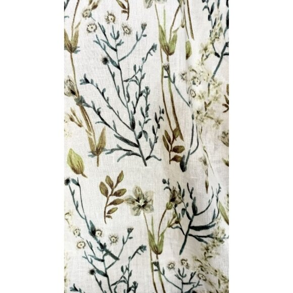 Cynthia Rowley Size XL Cap Sleeves 100% Linen Shirt Box Top Floral Print Cream - Picture 5 of 12